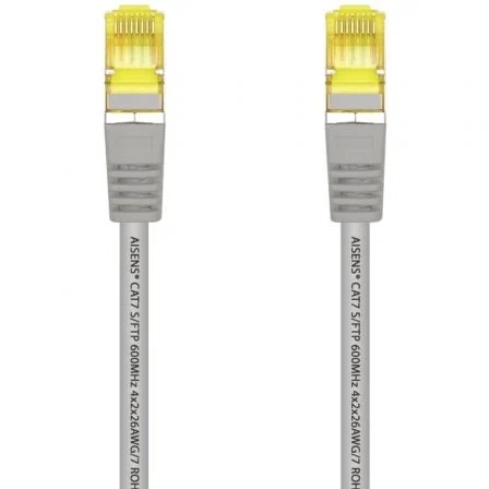 Aisens Cable de Red RJ45 Cat.7 600 MHz LSZH S/FTP PIMF AWG26 - Gris - 25 cm